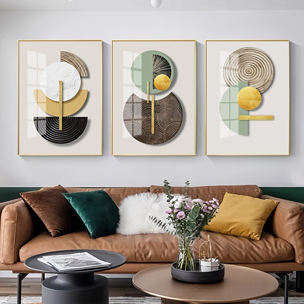 Photography Angle - Frameless Golden Green Abstract Circle Geometric