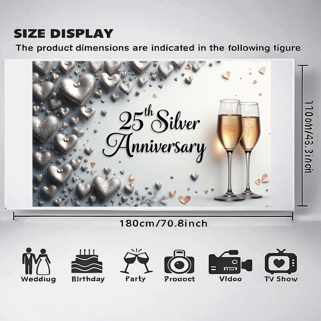Photography Class - 25th Wedding Anniversary Backdrop Heart Decorations