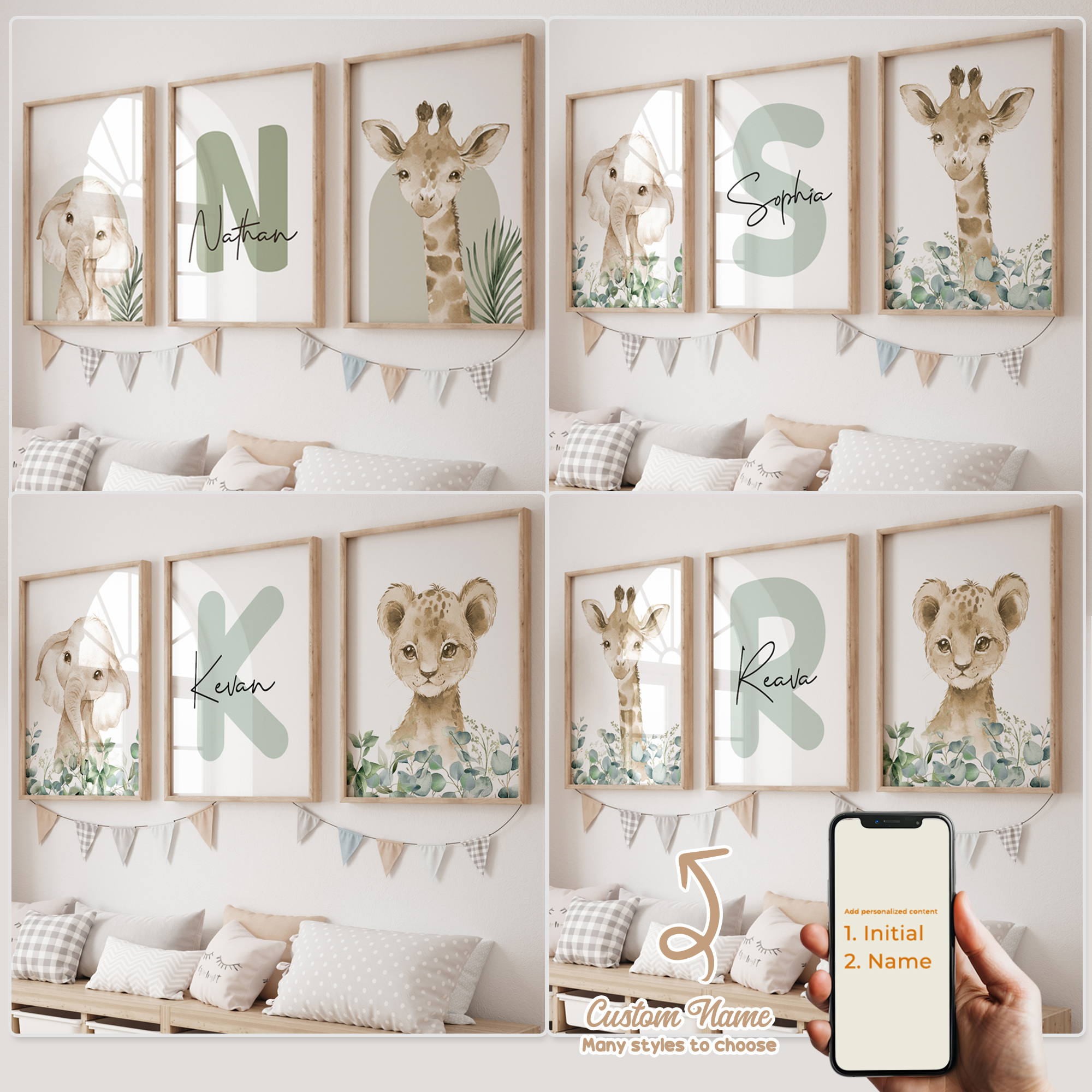 Photography Image - 3pcs Personalized Custom Name Cartoon Forest