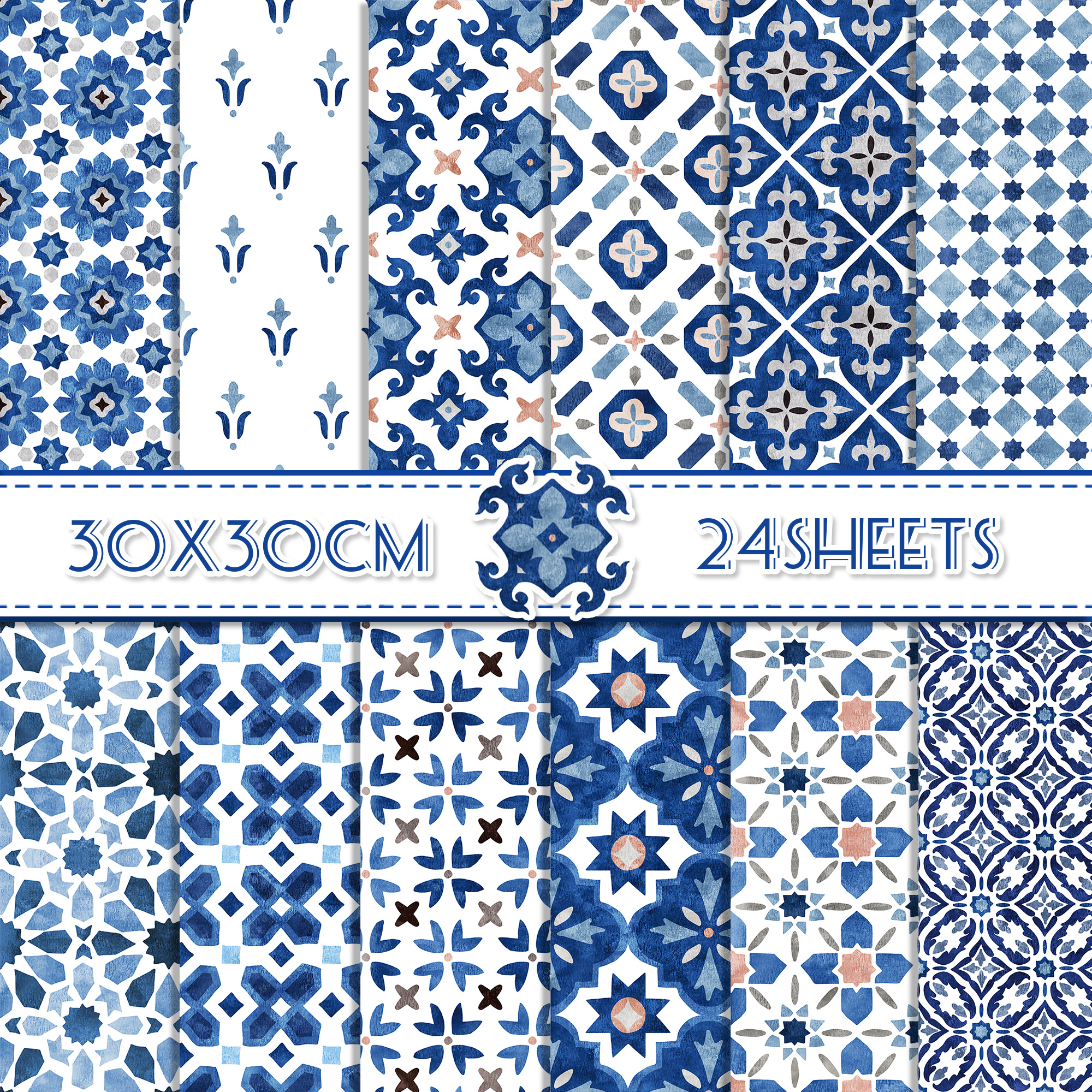Photography Class - 24pcs 30*30cm Mandala Scrapbook Craft Paper