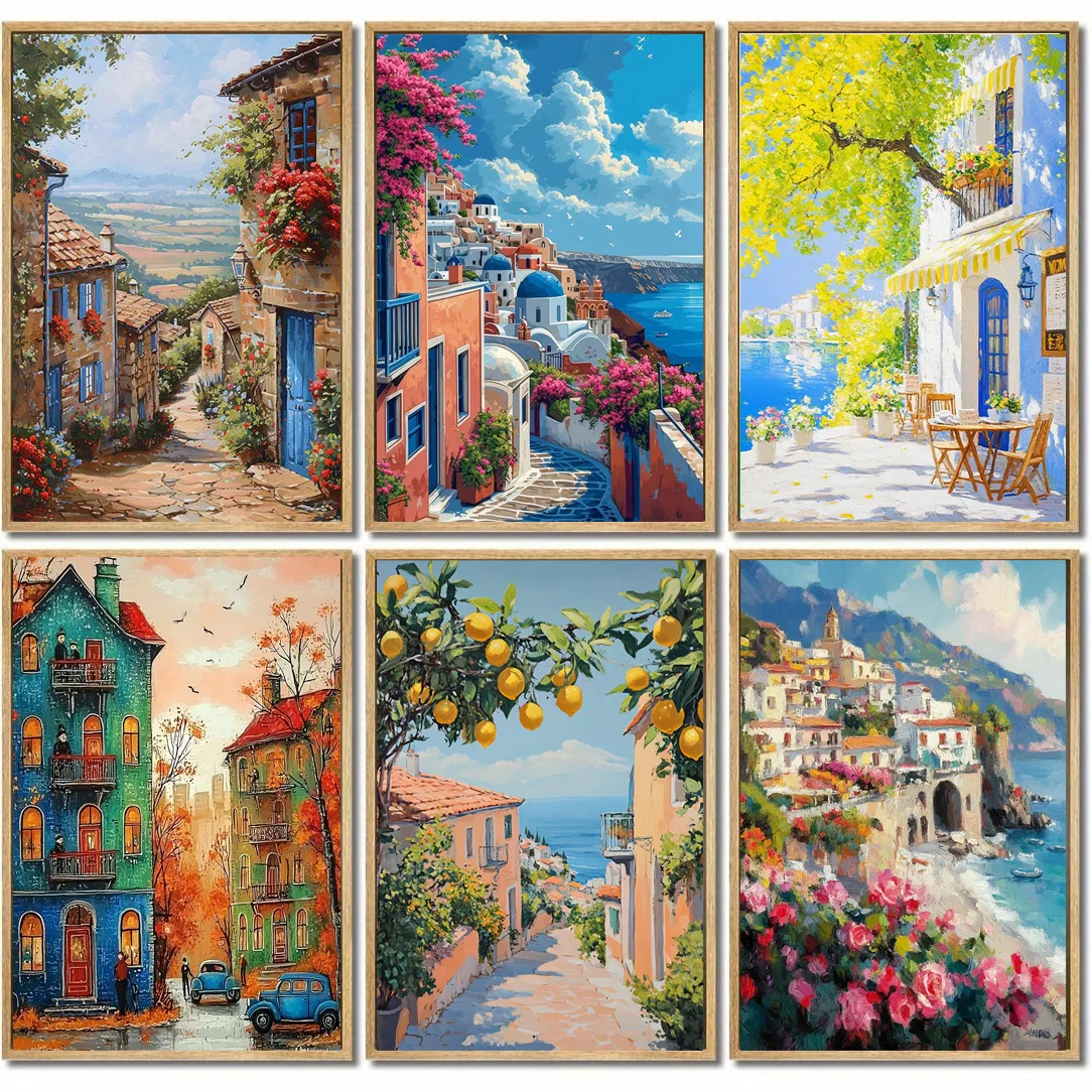 1pc Colorful Coastal Cityscape - Photography Angle recension och pris