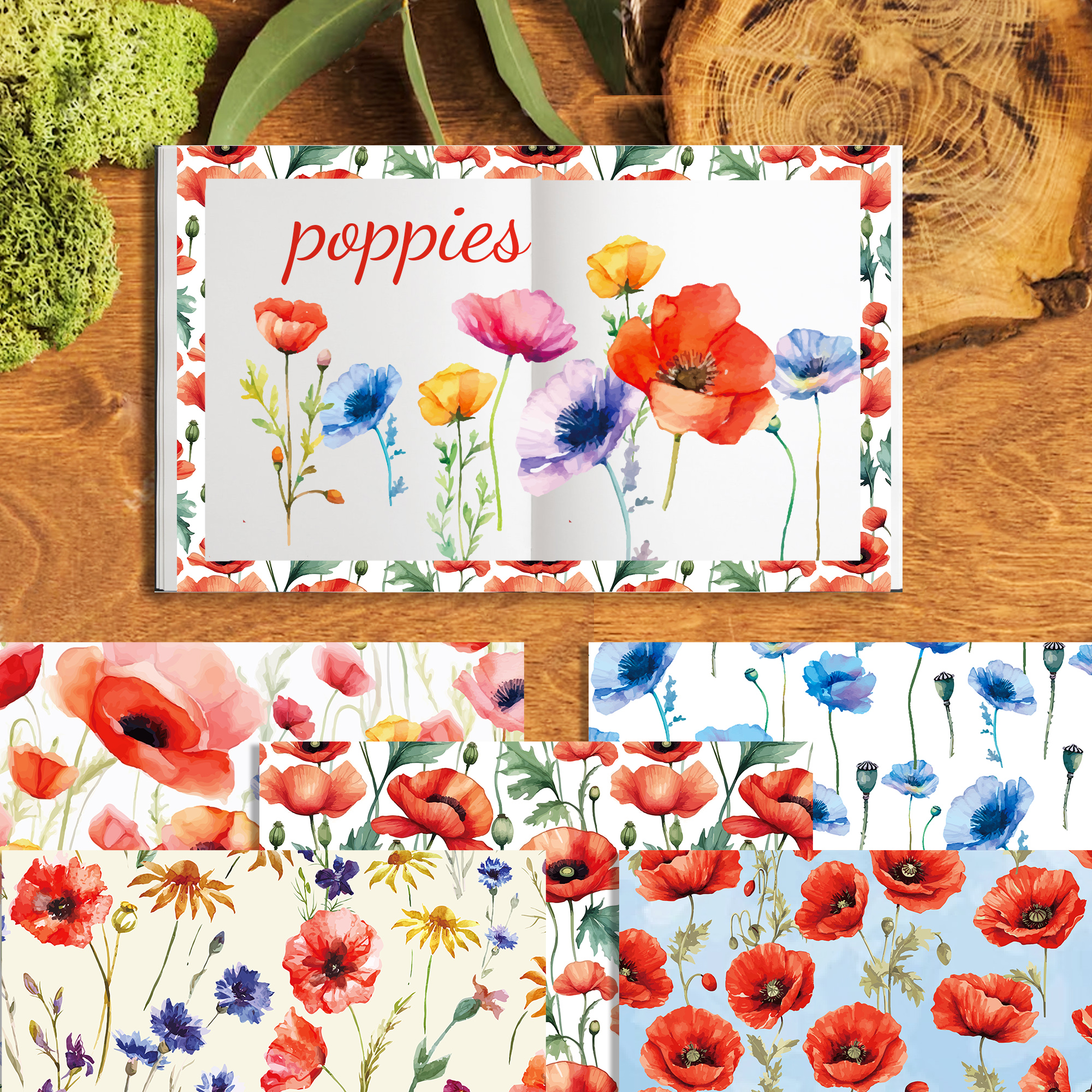 24pcs 30*30cm Poppy Red Flower - Photography Class recension och pris
