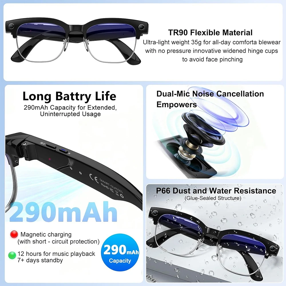 4K Smart AI Glasses 8MP Camera - Photography Unit recension och pris