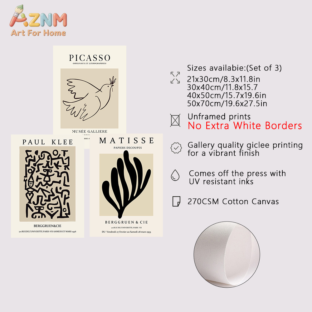 3PCS Matisse Picasso Paul Klee - Photography Angle recension och pris