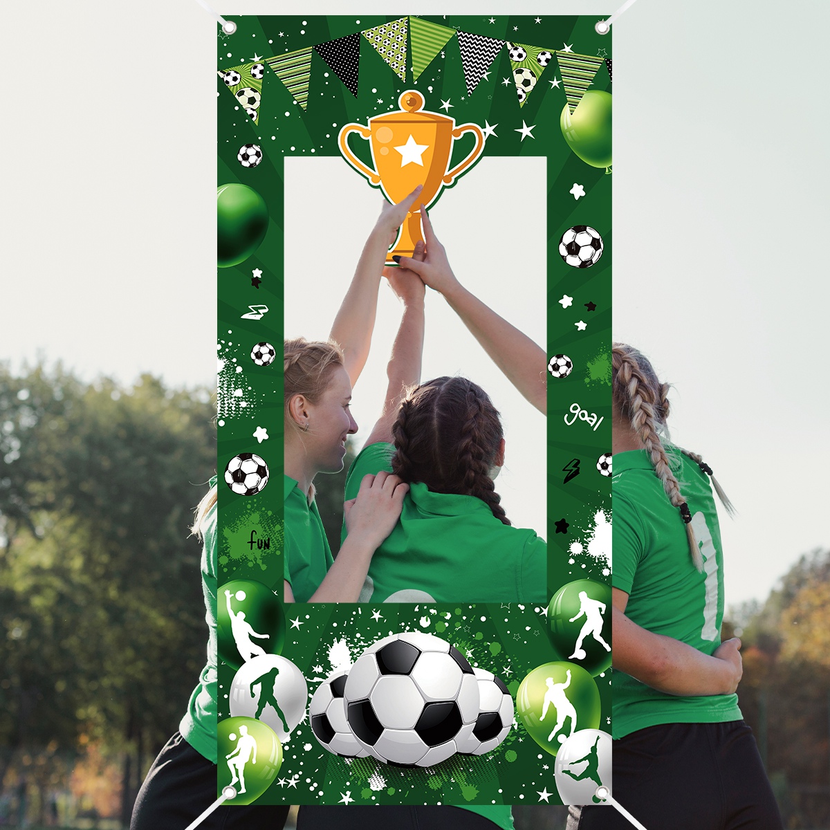1pc Green Soccer Decorative Ph - Photography Class recension och pris