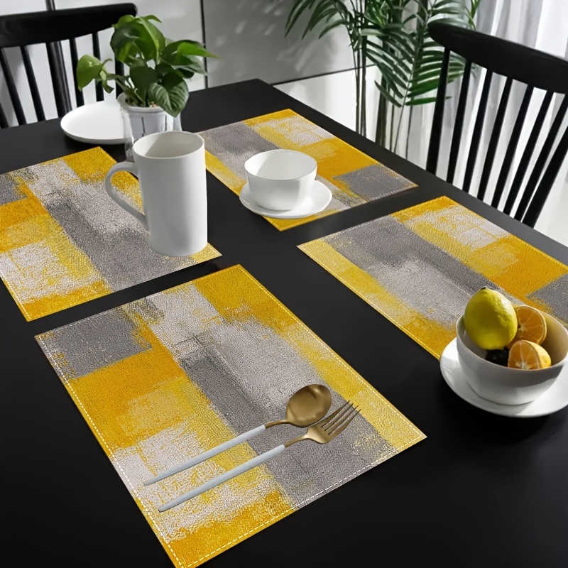 VIKAMA Yellow Gray Abstract Oi - Photography Desk recension och pris