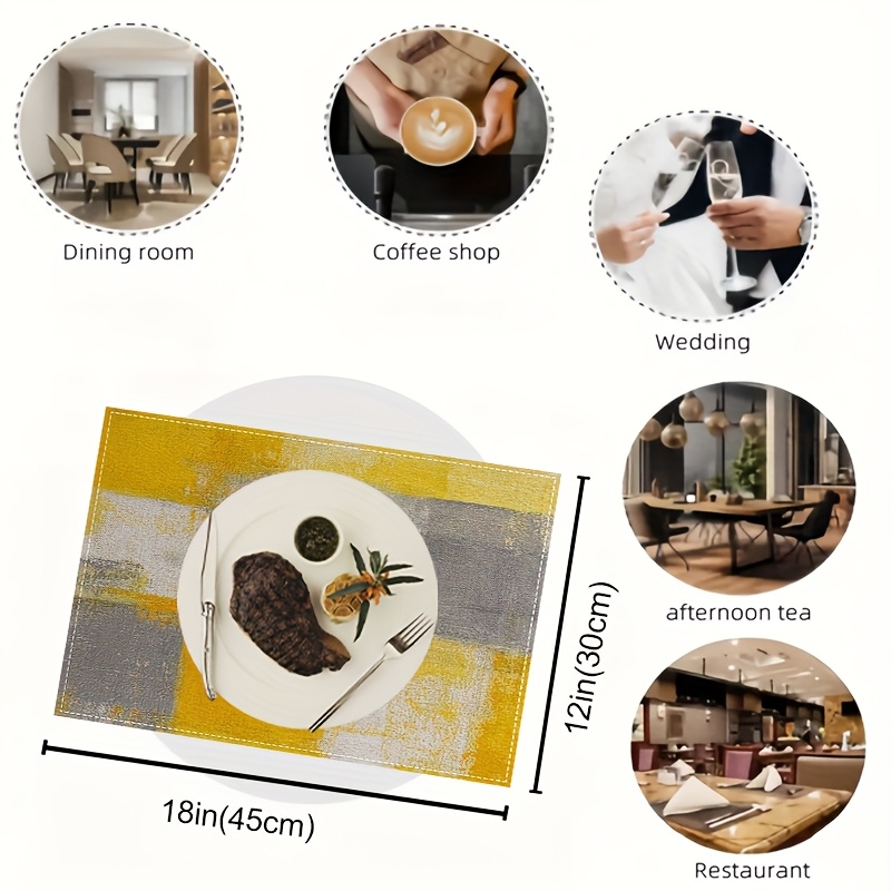 VIKAMA Yellow Gray Abstract Oi - Photography Desk recension och pris
