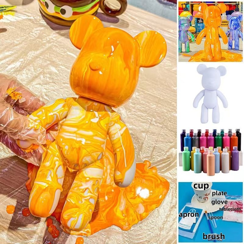 23cm DIY Paint Fluid Bear Figu - Photography Desk recension och pris